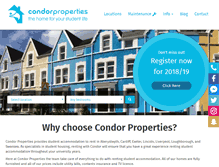 Tablet Screenshot of condorproperties.co.uk